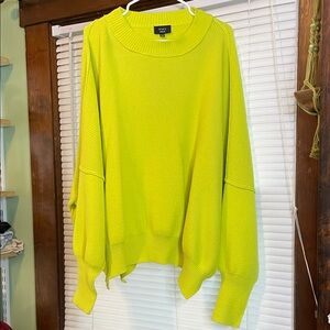 Vici Oversized Neon Green Crew Neck Sweater
